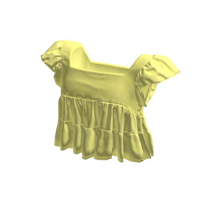 💜 Cottagecore Square Neck Crop Top_Yellow