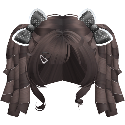 ♡ Cutesy dark brown dolly coil curls high pigtails