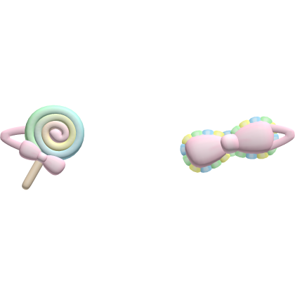 . ‿ ♡ lollipop hairclips w pink bow