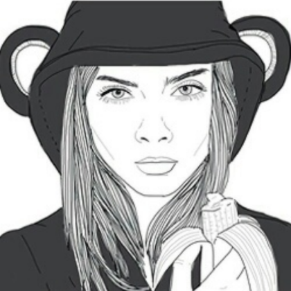 Cute Girl Drawing Outline Roblox decal