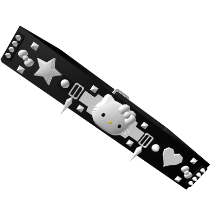 [Code: WKSB] Y2K Kitty Star Belt w/ Spikes [White]