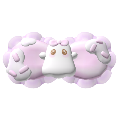 . ‿ ♡ kitty ghost halloween pink & purple bow  Roblox item