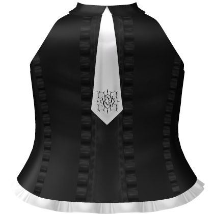 ✙ ruffled emo vkei black n white rose uniform