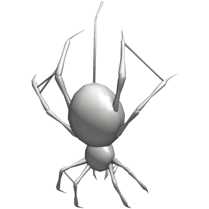 white hanging spider (right)