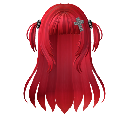 Long Straight Emo Goth Y2K Hair - Neon Red