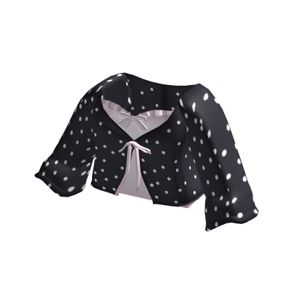 ꒰ pretty polka dot cute ruffled bow sweater pink thumbnail