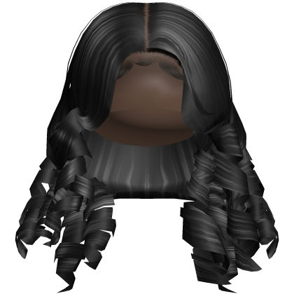 Long Curly Middle Part Black Roblox item