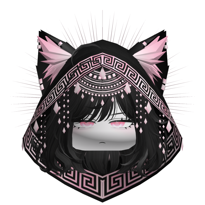 Egyptian Bob w/ Divine Pink Black Hood