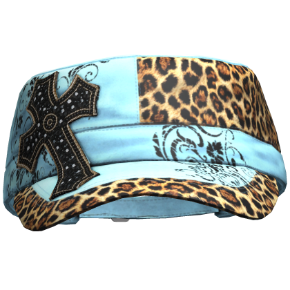 Light Blue Tilted Cross Y2K Cap Roblox item