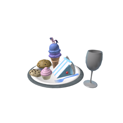 bday plate with twilight sparkle ice cream