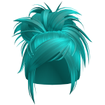 Spikey Fluffy Y2k Bun (Aqua Mermaid)