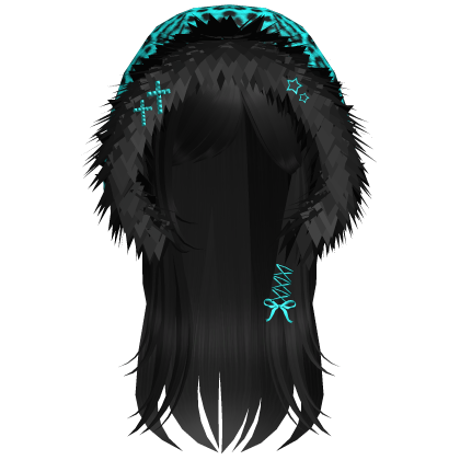 Cyan Leopard Hood Girl Black