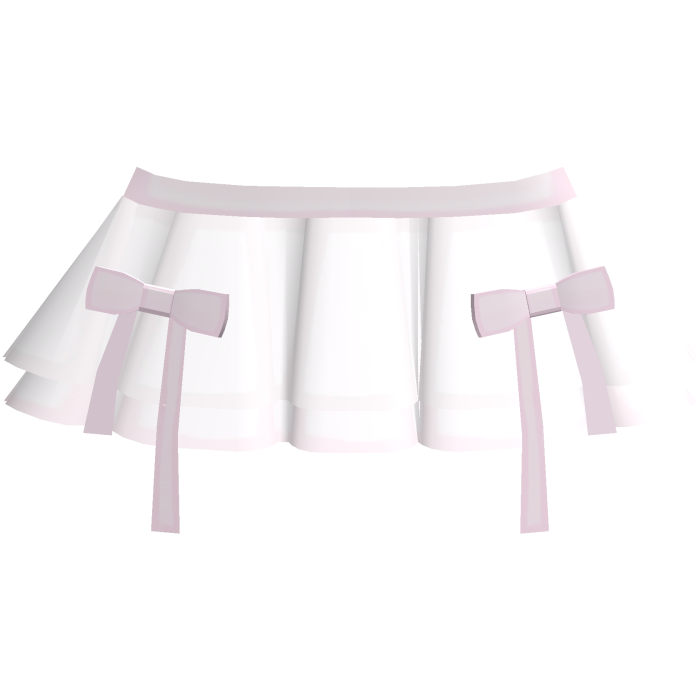 white pleated skirt with pink bows