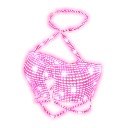 ✅🔴GLOWING Pink Rhinestone Sparkle Halter Top✅🔴