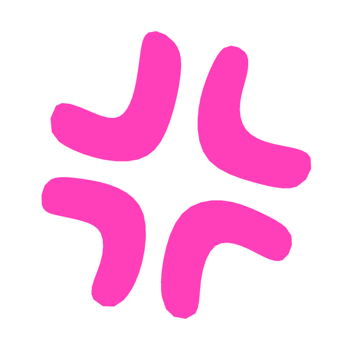 ♡ Cute Angry Anime Expression Sticker Hot Pink