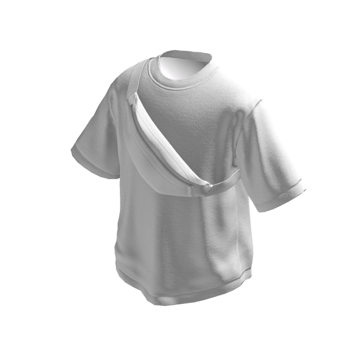 White T-Shirt w/ White Crossbody Bag
