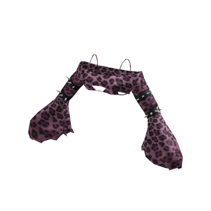 Spiked Off‑Shoulder Bell Sleeve Top Leopard [JEY