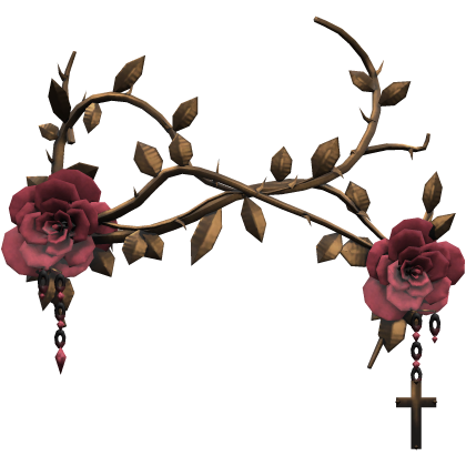 Gothic Rose Vine Face Mask - Gold & Pink