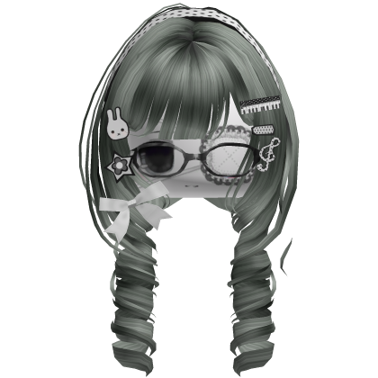 ♡ Moe Cutesy Curly Hair W/ Moe Face (Dark Green)