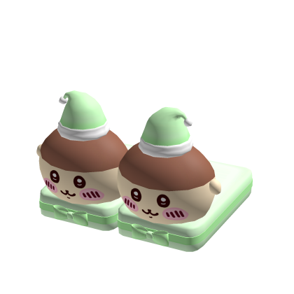 [ 3.0 ] ♡ Cute Green Kurimanju Christmas slippers thumbnail