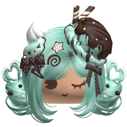 ♡ Ice Cream Girly Buns (Mint Choco)