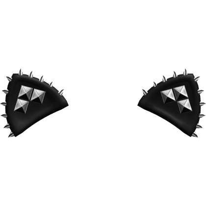 studded emo goth low poly cat ears black Roblox item