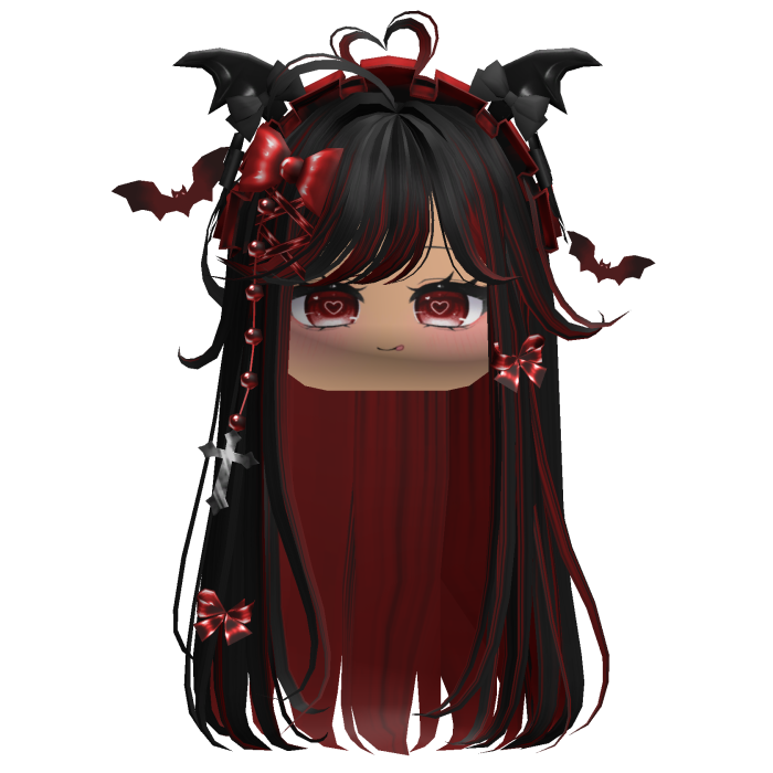 Vamp Straight  Hair w/Headband (Black&Red)