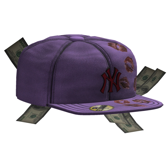 Sideswept Fitted Purple Money Cap