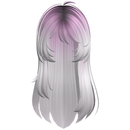 Long messy layered straight hair black pink grey