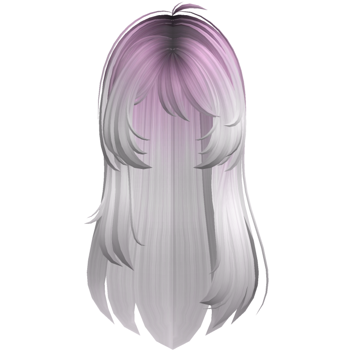 Long messy layered straight hair black pink grey