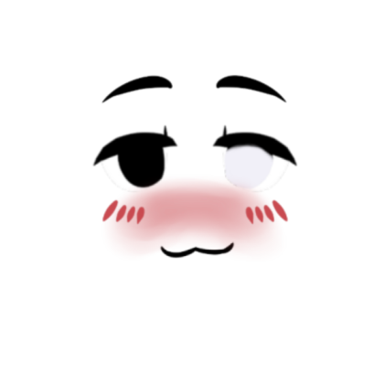 White And Black Eyes (With Blush) Roblox decal