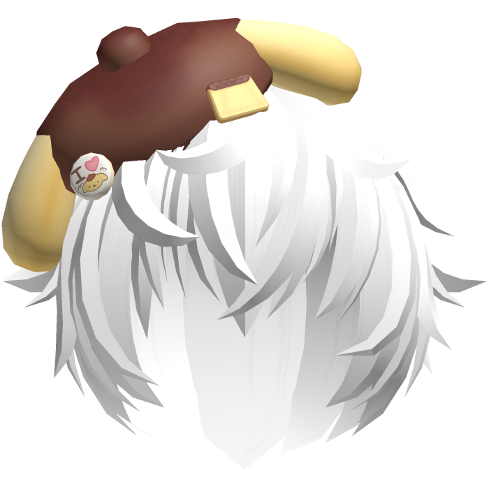 ♡ cute kawaii pompompurin boy hair 🍮 white