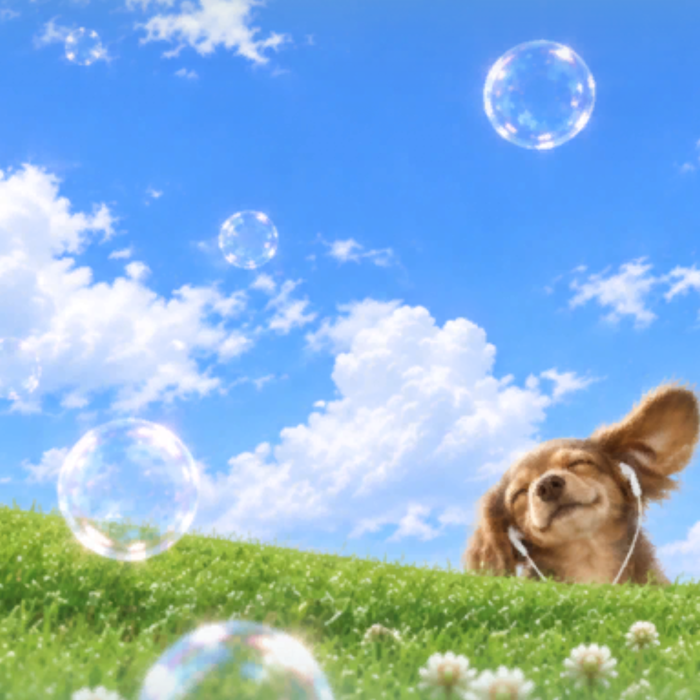 Happy Dog Music Frutiger Meme Summer Background