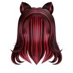 Black w/ Pink Furry UwU Hair