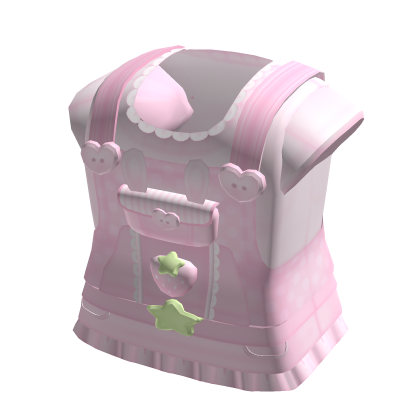Cute Ruffled Pastel Pink Strawberry Overalls Dress