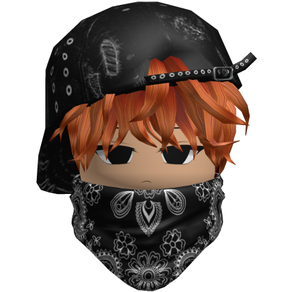 vkei brown hair hat bandana scarf cute boy face Roblox item