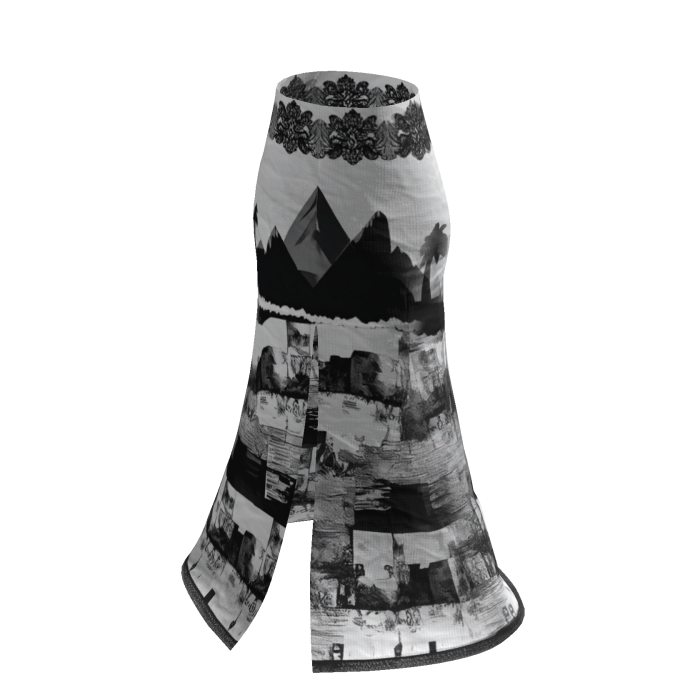 White Y2K Grunge Mountain Flare Pants [PBR]