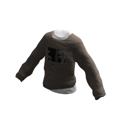 Y2K Oversized Anime Hoodie w Shirt Brown Roblox Item Rolimon s