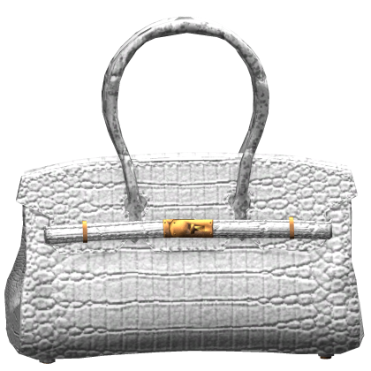 White Crocodile Birkin Chic Designer Mini Bag