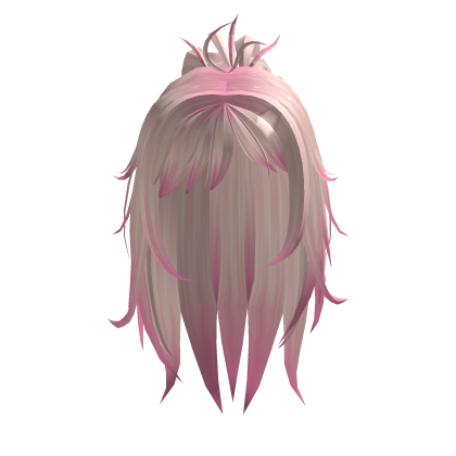 Cute pink blonde long hair ponytail Roblox item
