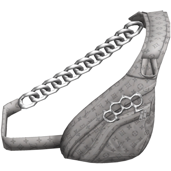 Grey with Silver Knuckles LV Designer Sling Bag