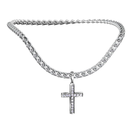 silver diamond cross chain necklace Roblox Item Rolimon s