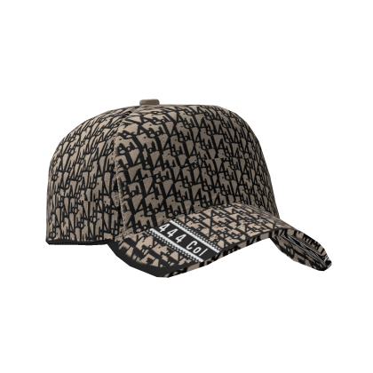 Gorra Oblique De Diseñador Black Beige Hacia Atrás