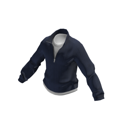 💗HALF ZIP SWEATER_NAVY thumbnail