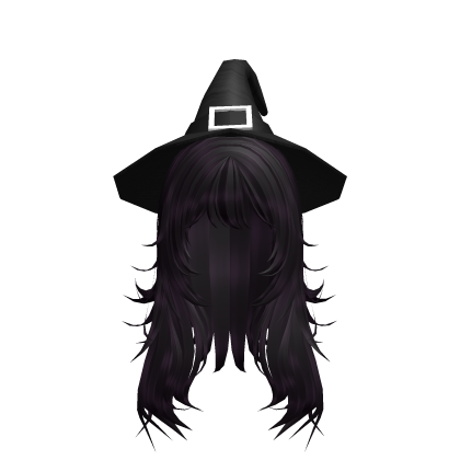 Messy Layered Witch Hair w/ Hat - Deep Plum Roblox item