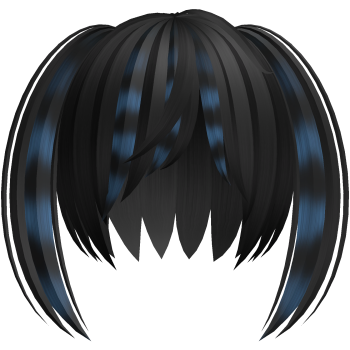 black blue vkei moe scene pigtails