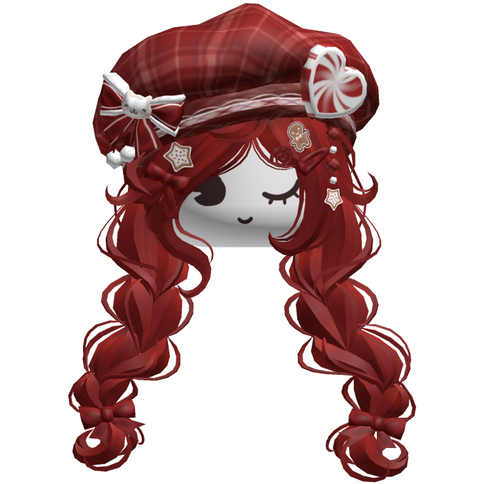 ♡ Christmas Preppy Holiday Braids (Red)