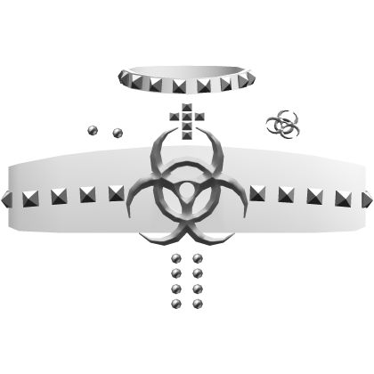 White studded side cross top w/ piercings