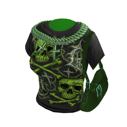 Goth Shirt w/ hand-bag & Chain