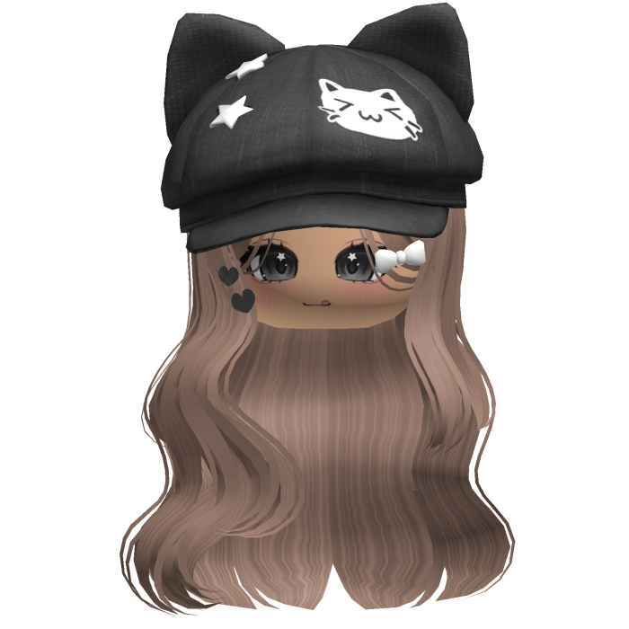 Milktea Kitty Ears Cap Wavy Hair